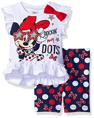 Disney Baby Girls' Minnie Mouse Bike Short Set with Top