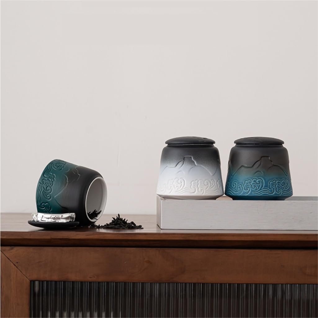 Ceramiczny pojemnik na herbatę, ceramiczny słoik do przechowywania herbaty, mały, szczelny słoik, chiński zestaw do herbaty, pojemnik do kuchni, słoik do przechowywania żywności, pojemnik na herbatę