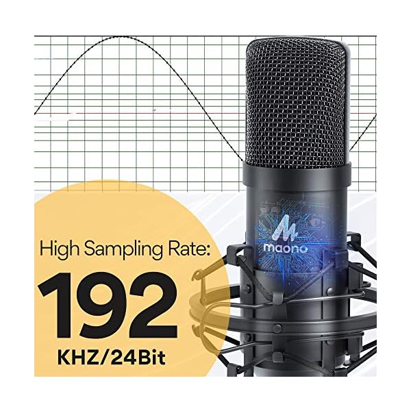 MAONO USB Mikrofon Set, AU-A04T PC Microphone, Professionelles Kondensator Mikrofon mit Stativ, 192 kHz/24 Bit, Niere… – Bild 6