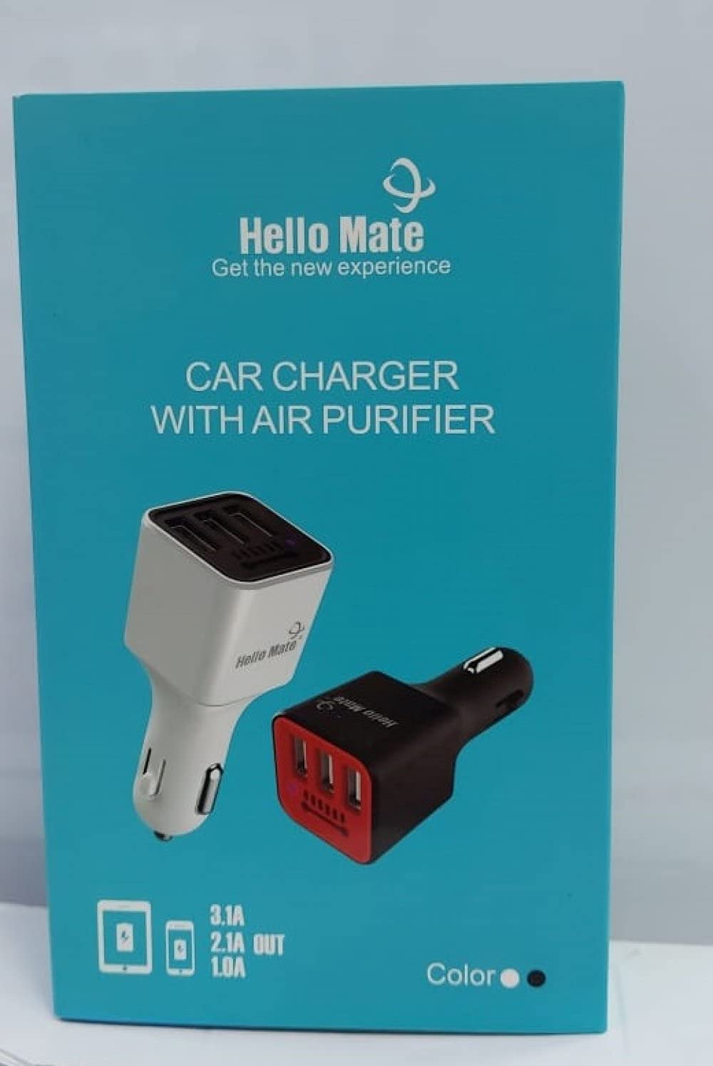 CAR CHARGER WITH AIR PURIFIER Hello Mate 3 USB Port 3 1A 2 1A 1 8A White Or Black Color
