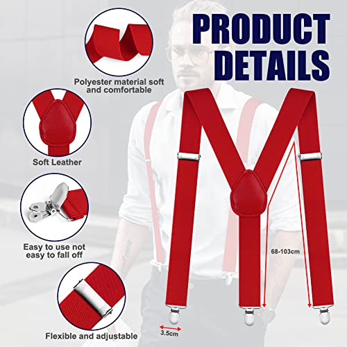 Image of Aomig Men's Adjustable Wide Braces, Extra Wide X Braces for Men, Braces for Men with Very Strong 4 Clips - 3.5 cm