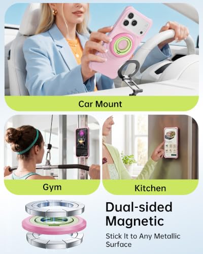 Image of SYNCWIRE Magnetic Phone Ring Holder, for MagSafe Phone Grip Stand Kickstand | 360 Rotation, Double-Sided Magnet, Cell Phone Grip Finger Holder, for iPhone 17 16 15 14 13 12 Pro Max, MagSafe Accessories