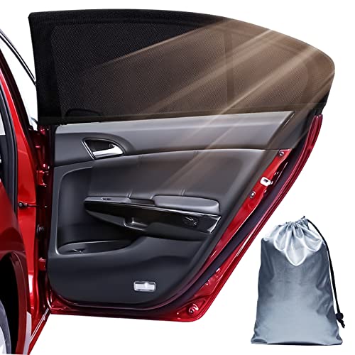 Bigmeda Parasol de Coche 2Pcs Lateral Ventana Coches Universal Parasol Coche Bebe con protección UV Fácil instalación para Niños y Mascotas (XL)