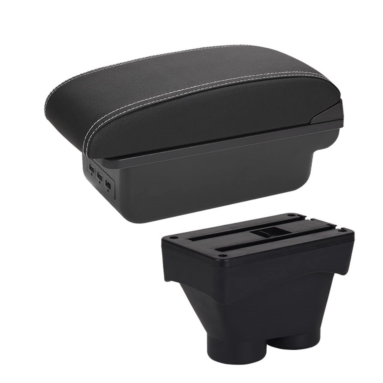 For Peugeot 208 2012-2018 Car Armrest Box Storage Box Car Accessories Retrofit Interior Details Auto Holder Ashtray(B3 3USB)
