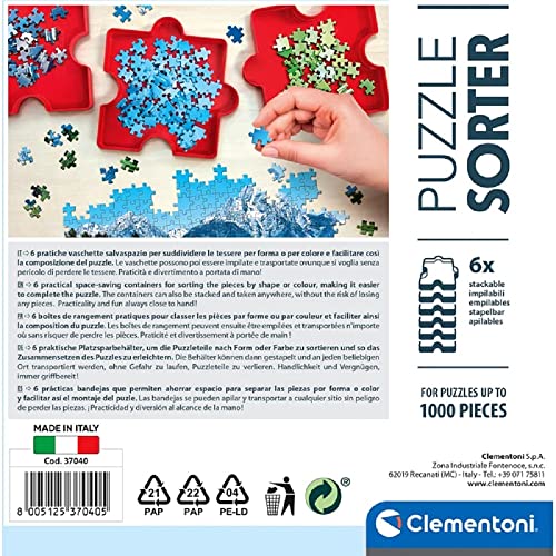 Clementoni 37040 Puzzle Sortierer, praktische Aufbewahrung für Puzzleteile, Schalen zur einfachen Organisation & Transport, Zubehör für kleine Puzzle-Experten ab 6 Jahren – Bild 4