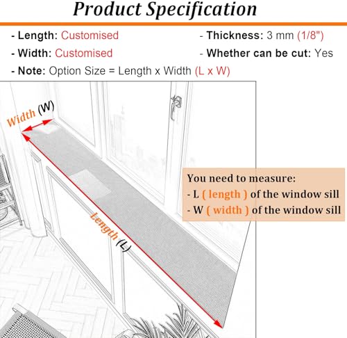 Protector de alféizar azul MatBay de 170x40 cm impermeable para ventanas 8