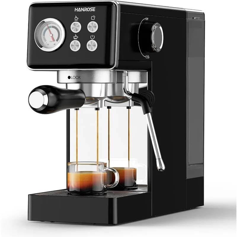 Image of Fastlink‚Compact 15 Bar Espresso Machine with Milk Frother - Make Authentic Espresso & Lattes at Home