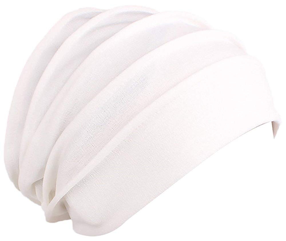 Uk_stone Women's 1Pc (White) Cotton Chemo Cap For Hair Loss Turban Beanie Headwear Headwrap
