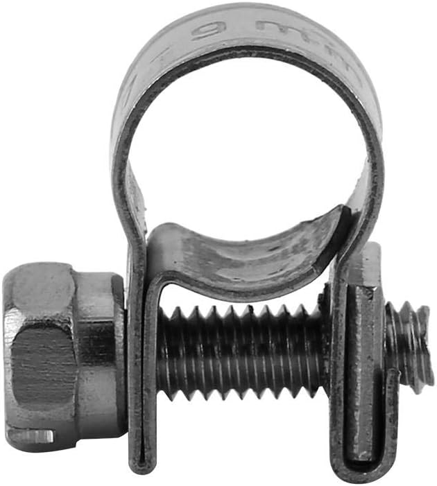 Hose Clamps, 10Pcs Stainless Steel Mini Fuel Line Pipe Hose Clamp Clip 6mm-20mm Optional Size (6-8Mm), Silver - Image 5