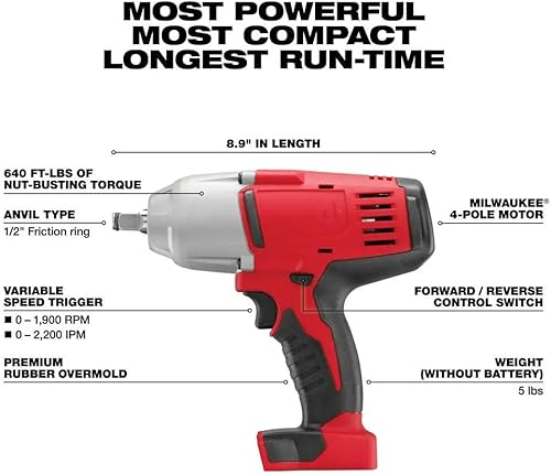 Miniatura 2 de 2663-20 para Milwaukee M18 18V Llave de impacto de alto par de 12 pulgada - Herramienta desnuda