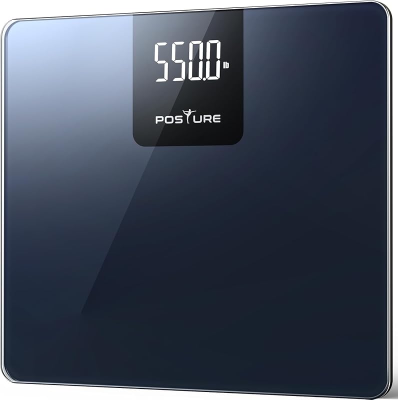 550lb Capacity Digital Bathroom Scale High Precision Body Weight Scale Extra Wide Platform Large LED Display, and Durable 8mm Tempered Glass Platform for Home