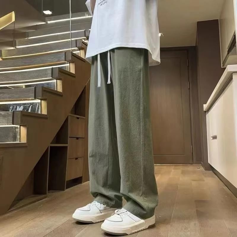 Summer Ice Silk Thin Loose Casual Straight Pants Man Harajuku Trousers for Men4