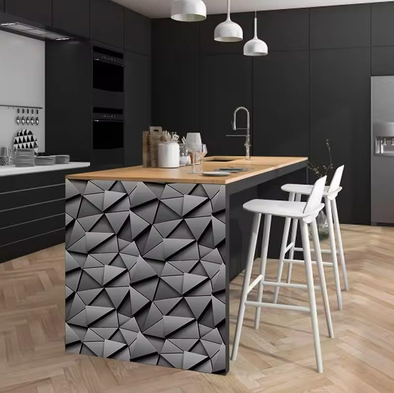 Image of JAAMSO ROYALS Grey Brick Stone Vinyl Waterproof Wallpaper (200CM X 45 CM)