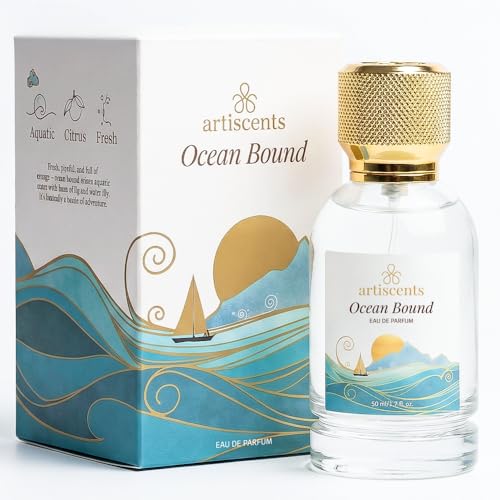 Image of Ocean Bound Perfume | Eau De Parfum Man (EDP) 50 ML | Unisex Fresh Aquatic Perfume with Fig & Water Lily | Long Lasting Unisex Perfume for Man & Woman | Daily Use, Pool, Yoga, Shopping Day