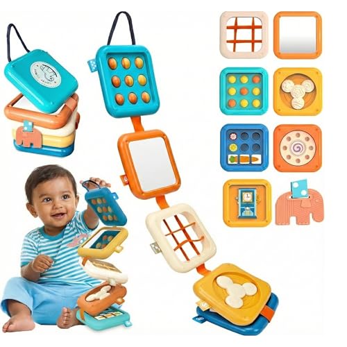 Image of Kidology Montessori Busy Board for Toddlers | 8 in 1 Sensory Activity Busy Cube Travel Toy for 1-3 Year Old Boys & Girls | Fine Motor Skills Learning Toy | Screen Free Educational Gift for Kids