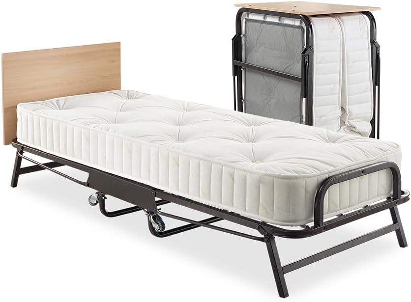 JAY-BE Crown Premier Folding Bed with Deep Sprung Mattress - Single, Black
