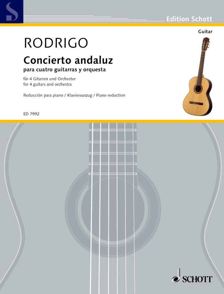 Concierto andaluz: 4 guitars and orchestra. Réduction pour piano avec parties solistes.