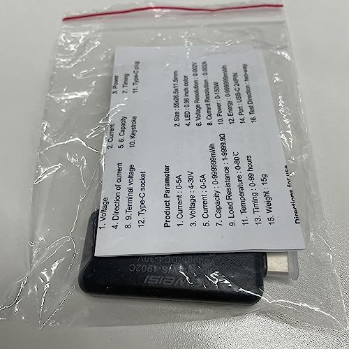 VOKTTA USB tester napięcia USB C, miernik napięcia 0-5 A 4-30 V, tester prądu, ładowarka C, kolorowy wyświetlacz typu C, woltomierz, amperomierz