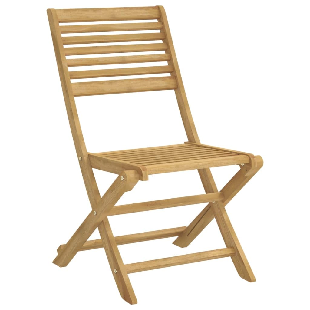 Conjunto de comedor de jardín de acacia, 110 x 55 x 75 cm, plegable, combinación de mesa y silla, muebles de terraza robustos para balcón, jardín, salón al aire libre