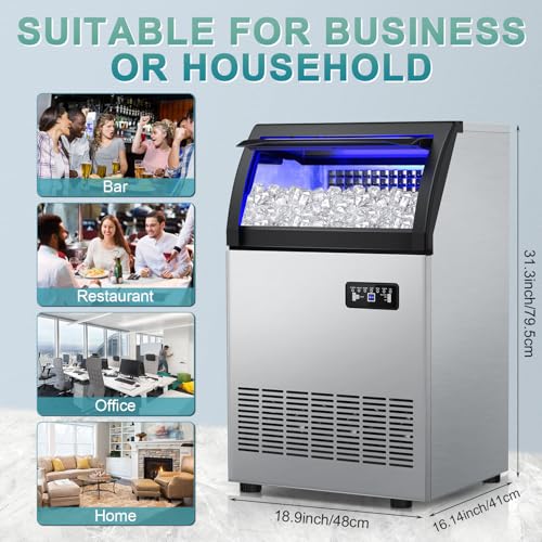 Máquina comercial para hacer hielo 260 lbs/24h con cubos de hielo miniatura 5
