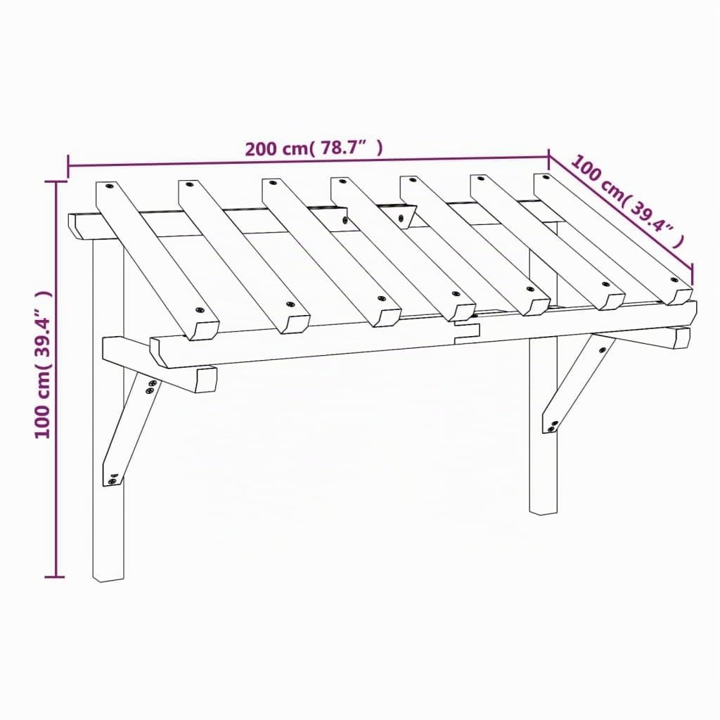 vidaXL Pérgola de Puerta Toldos Jardín Carpa Exterior Jardinera Decoración Plantas Flores Marquesina Fiestas Aire Libre Madera Maciza de Pino