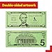 LEARNING ADVANTAGE Five Dollar Play Bills - Set of 100 $5 Paper Bills - Designed and Sized Like Real US Currency - Teach Currency, Counting and Math with Play Money