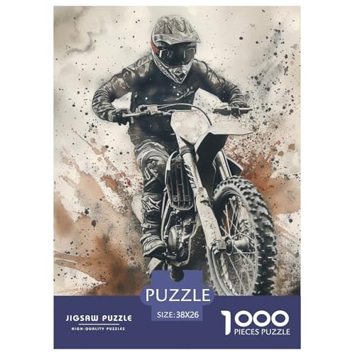 Moto de cross Puzzle 1000 Pièces Équipement de compétition Puzzles Jeu De Patience Et De Réflexion Décoration Murale De La Maison En Carton 100% Recyclé...