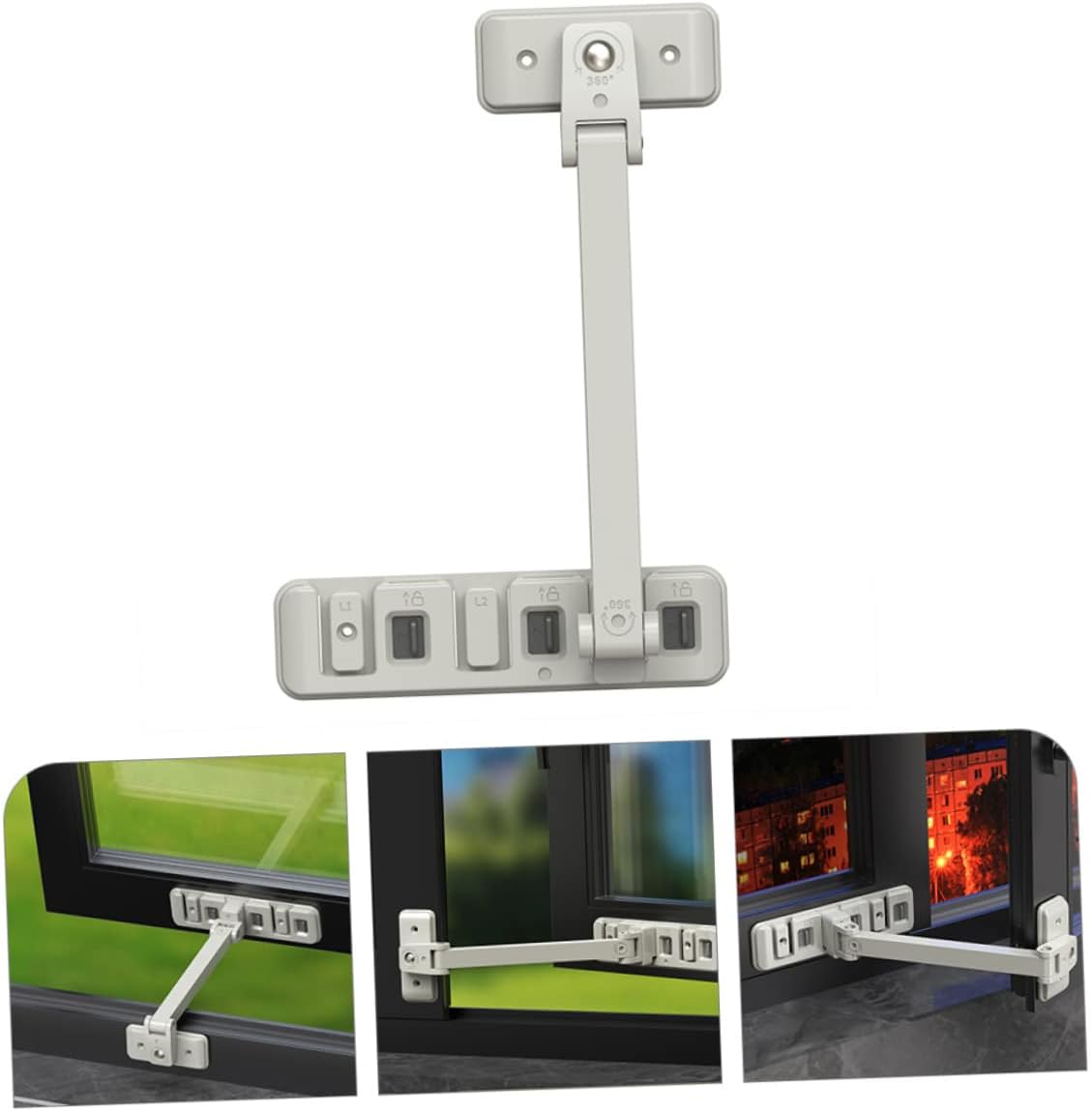 Boy Girl Safety Window Lock Adjustable Strap Lock for Proofing Easy Installation No Damage to Furniture for Cabinets Fridges and Doors