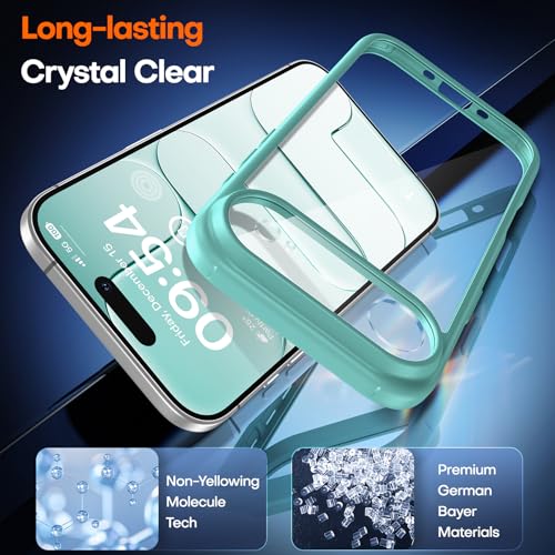 Image of TAURI for iPhone Air Case, with Screen Protector, Green