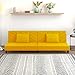 MOONAIRY Sofa z funkcją spania 2-osobowa, sofa podłogowa, do salonu, pokoju młodzieżowego, z 2 poduszkami, z żółtym aksamitem