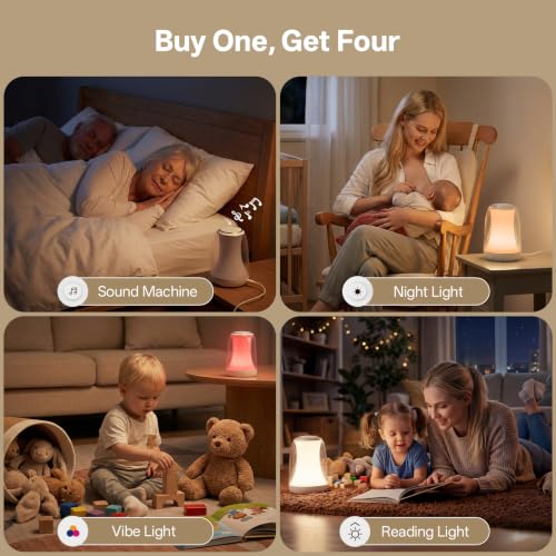 White Noise Sound Machine for Sleep Night Light Baby Remote/Touch Control DROPS TO - image 3