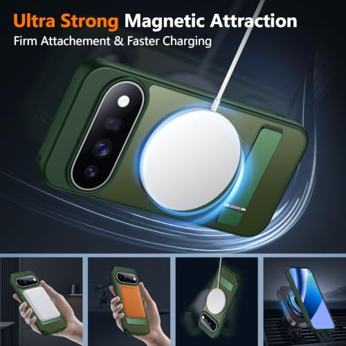 Image of SPIDERCASE Magnetic for Google Pixel 11 Case,with Stand,Green