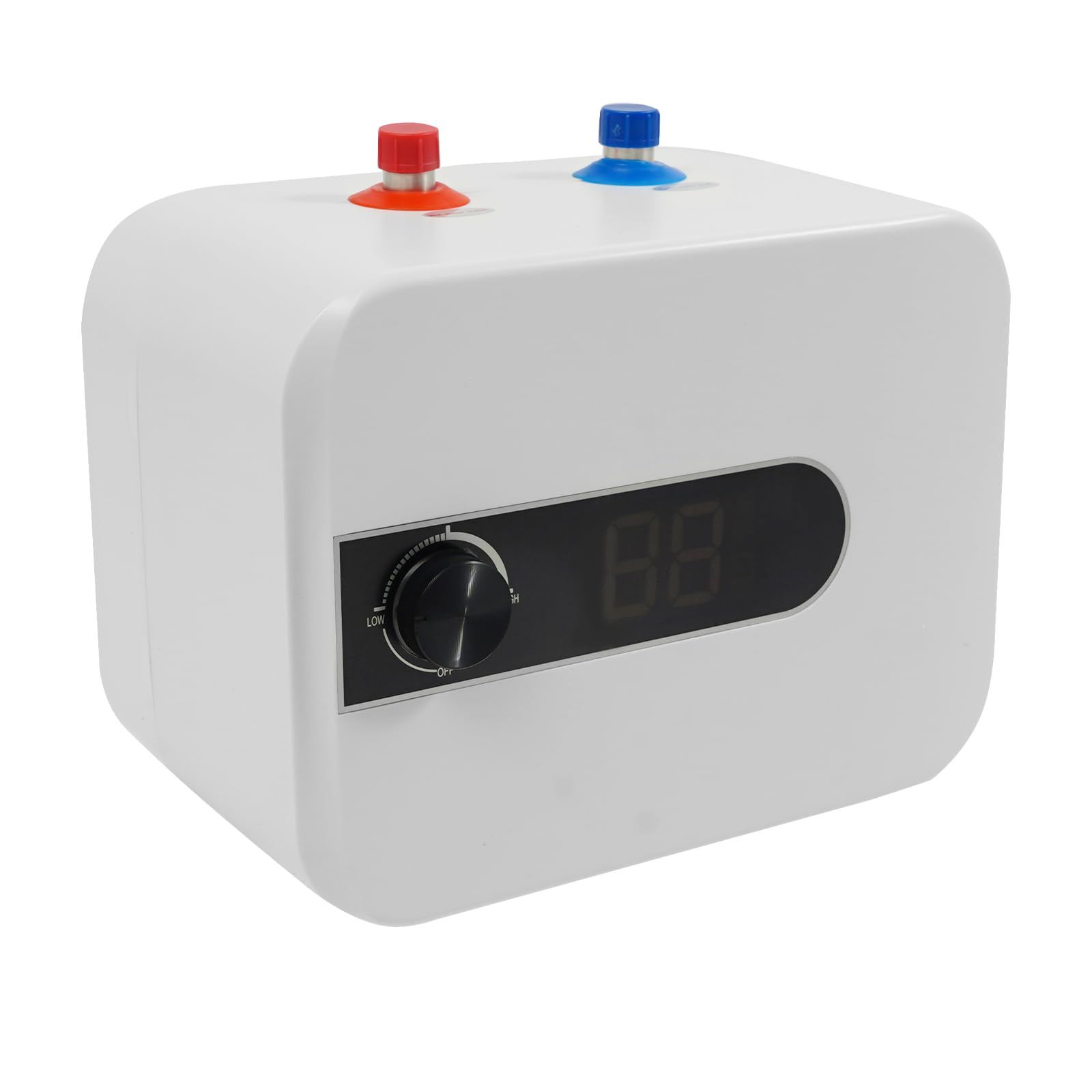 Mały zbiornik bezciśnieniowy 1500 W, bojler dolny 6 l, zbiornik ciepłej wody, bardzo kompaktowy, bojler z przyciskiem regulacja temperatury, mały zbiornik elektryczny z cyfrowym wyświetlaczem LED
