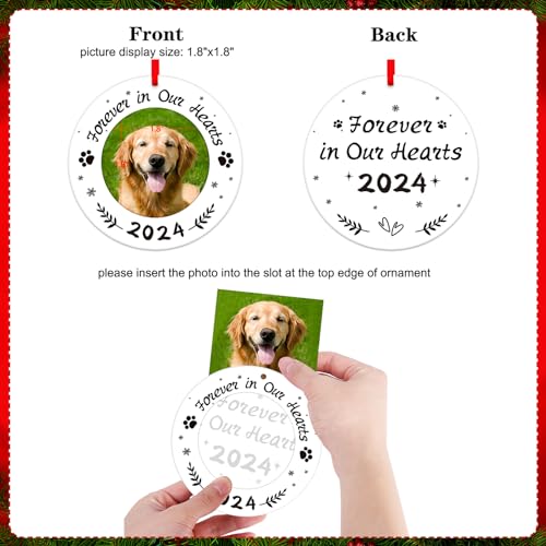 WaaHome Picture Frame Dog Memorial Christmas Ornaments 2024 Forever In Our Hearts Pet Memorial Ornaments for Christmas Tree, Pet Memorial Gifts, Sympathy Remembrance Gifts for Loss of Dog Cat Pet WaaHome Picture Frame Dog Memorial Christmas Ornaments 2024 Forever In Our Hearts Pet Memorial Ornaments for Christmas Tree, Pet Memorial Gifts, Sympathy Remembrance Gifts for Loss of Dog Cat Pet