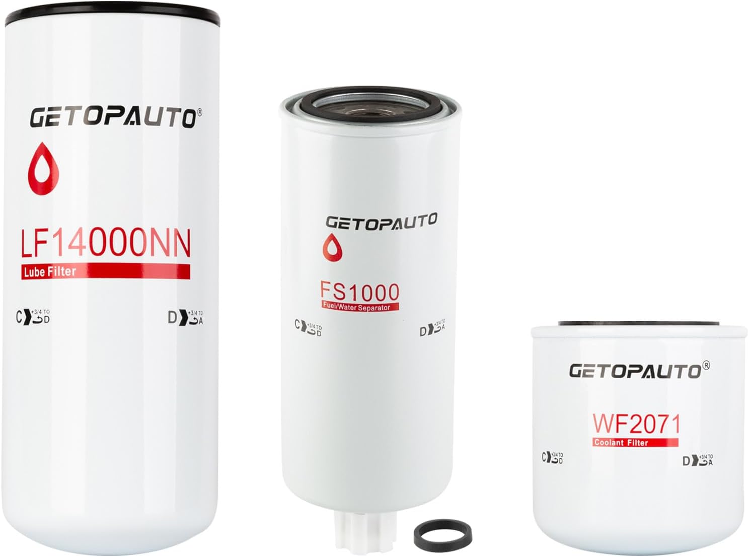 Oil Fuel Coolant Filter Maintenance Kit Replacement LF14000NN FS1000 WF2071 Fit for Kenworth T800 T660 T403 C500 W900 T2000 truck Compatible with Cummins ISM11 engine