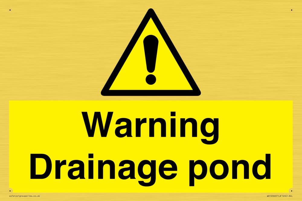 Warning Drainage pond Sign - 300x200mm - A4L