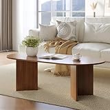 YOUDENOVA Couchtisch Ovaler Beistelltisch Holz Modern Wohnzimmertisch mit Ablage Coffee Table Klein Tisch für Wohnzimmer Walnuss 120 x 60 x 40 cm