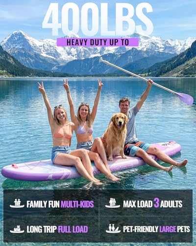 Image of 10'6''x33''Inflatable Stand Up Paddle Board, 400lbs Extra Wide Stand Up Paddleboard with Kayak Seat, Anti-Slip EVA Deck Premium SUP Accessories Kit, Non-Slip Stable Deck Boat