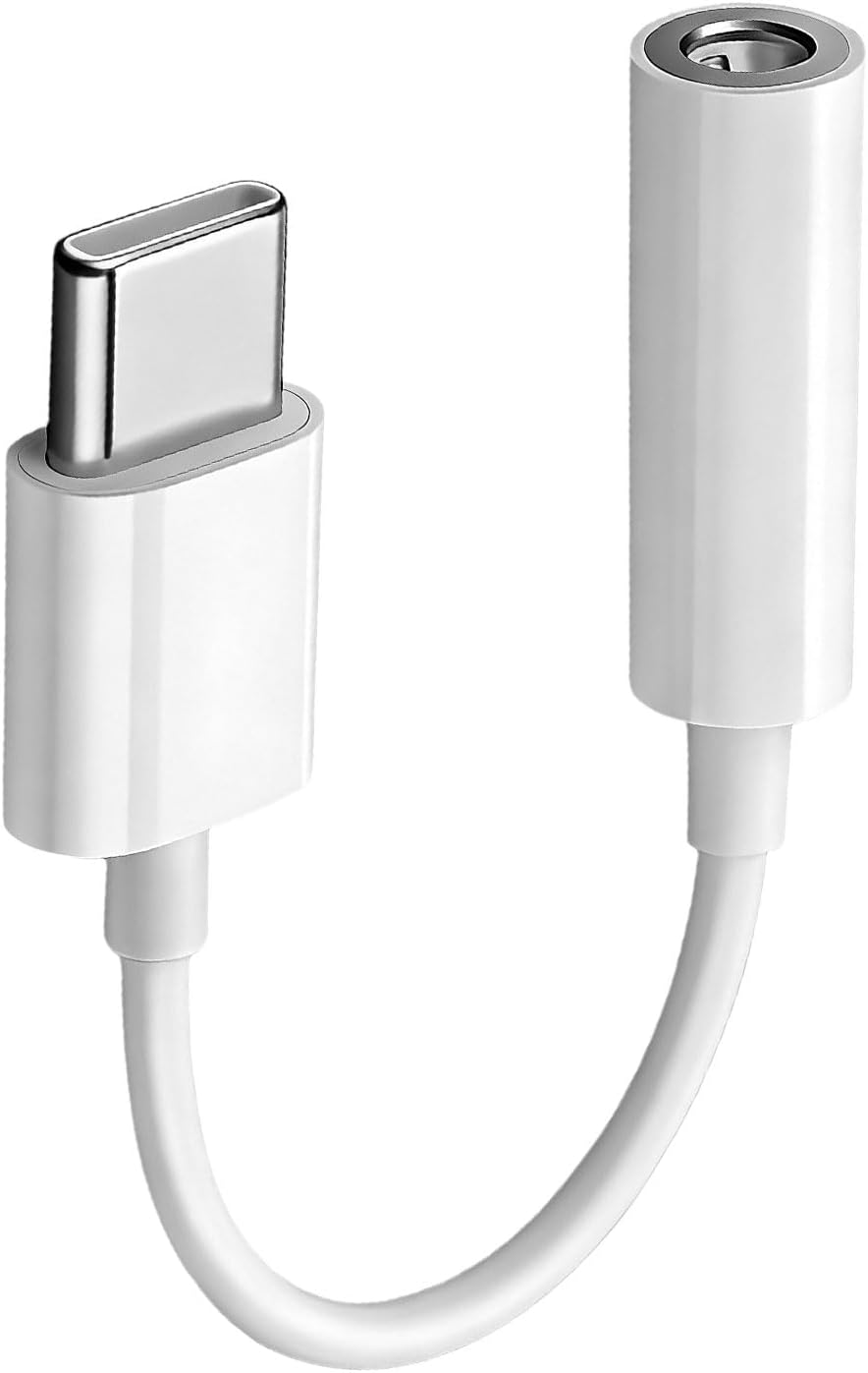 Rosmas USB-C to 3.5mm Audio Headphone Adapter,USB c to Headphone Jack Adapter, Compatible with iPhone 17/16/15/Pro/Max/Plus, iPad, MacBook, Samsung Galaxy S24/S23/S22/ Ultra, Pixel(1 Pack)