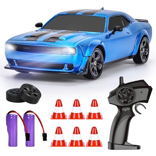 BuzzoXerex Voiture Télécommandée Drift, 1:24 Mini RC Drift Car, Mini Voiture Télécommandée avec 4WD und Lumière LED, Cadeau de Jouet pour Les Enfants de...