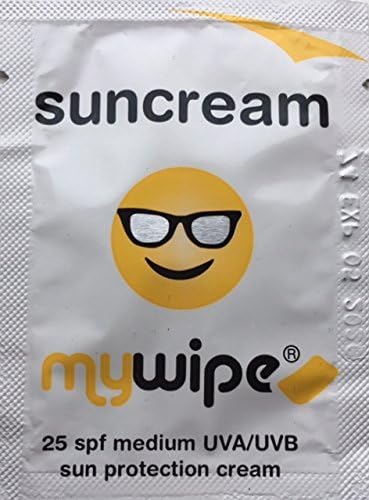 MYWIPE Sun Cream Sachets Single Use Pocket Size for Travel, Festivals, Cycling, Sun & Ski x 20