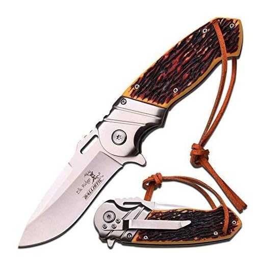 Elk Ridge 8.5" Bone Gentleman Spring Assisted Open Hunting Folding Pocket Knife