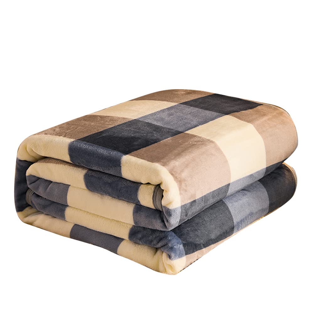 Fansu Manta de Franela Súper Suave y Cómoda, Manta Estampado Modern Colcha Caliente Esponjosas Manta para Sofá, Cama, Viaje, Sala (100x150cm,Cuadros Azules)