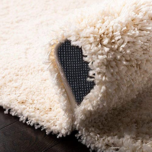 Image of Solid Fluffy Rugs and Carpet for Hall and Drawing Room 5x7 Feet Ivory Color