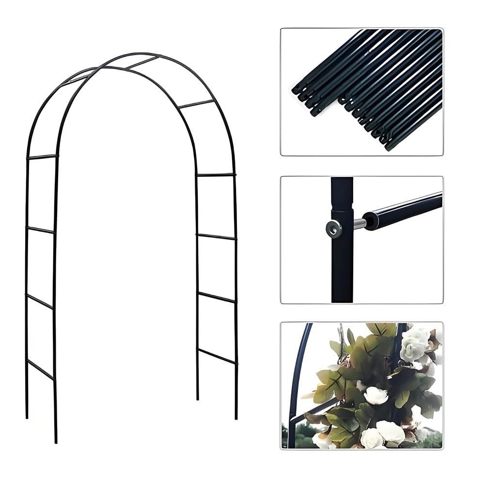Arche de jardin en métal pour plantes grimpantes et roses - Treillis robuste pour clématites - Disponible dans les tailles : 120 x 220 cm - 180 x 220 cm - 200 x 230 cm - 300 x 220 cm - 350 x 220 cm
