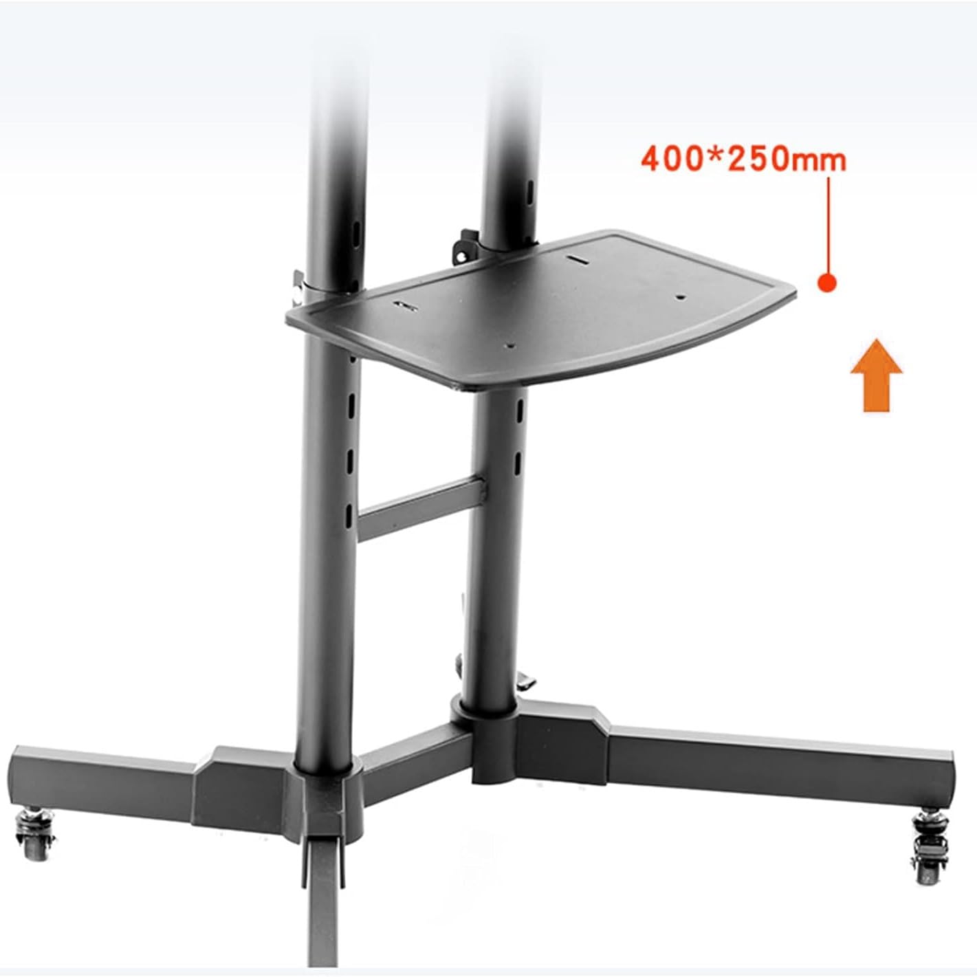 Support de Sol Mobile pour téléviseur - Chariot TV à roulettes, pour écrans de 32 à 55 Pouces, Support TV Roulant réglable en Hauteur avec Plateau réglable en Haute,