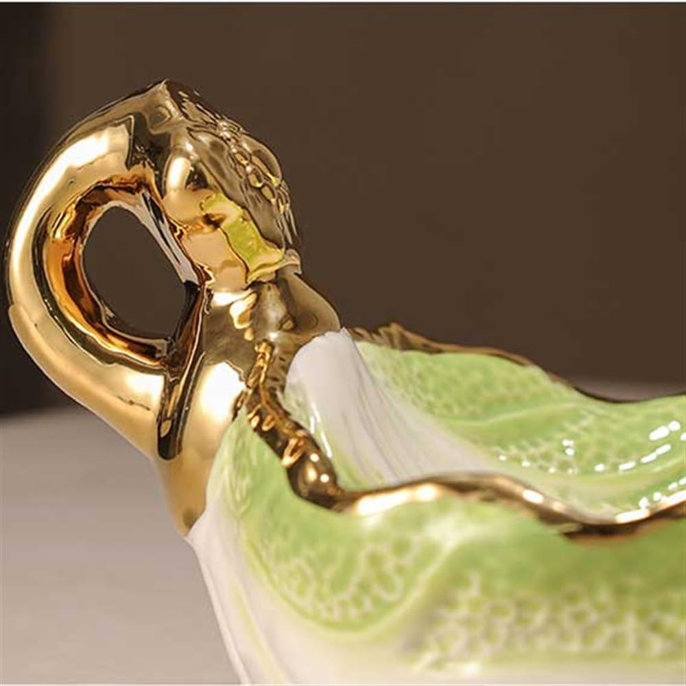 Ciotole di frutta Fruttiera cinese a forma di cavolo, in ceramica, con manico, utilizzata for decorare la tavola da pranzo o il piano lavoro della cucina