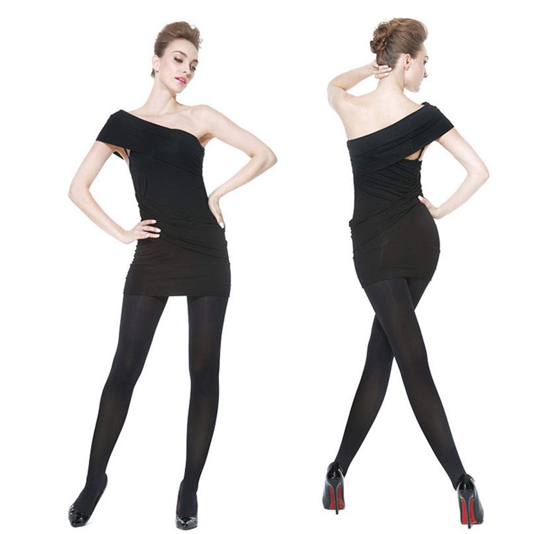 Collant con Bretelle da Donna, Collant a Vita Alta, Collant con Calze Alte, Calze Alte Elastiche, Collant con Calze, Calze di San Valentino, Nero, 4 Paia (Nero Taglia Unica)