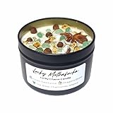 BlkGrlMagick Dragons Blood Green Aventurine Crystal Candle for Good Luck and Fortune, Lucky Mfer Edition, Handmade Lucky Charm Candles, Black Owned Gifts for Manifestation Law of Attraction (4oz Tin)