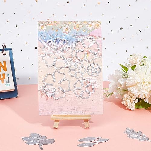 GORGECRAFT 4Pcs 4 Styles 3D Flower Cutting Dies Leaf Metal Die Cuts Embossing Template Stencil Carbon Steel Decorative Rose Leave Cut for DIY Scrapbooking Album Wedding Crafts Paper Card Making - Image 4